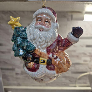 Vintage Santa Claus Christm Santa Christmas Ornament Red/Green One‎ Size